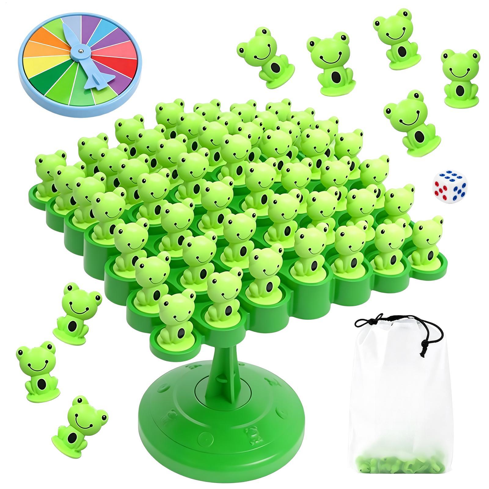 Board Game Arena - ของเล่นไม้กระดานทรงตัวรูปกบ 1 ชิ้น เกมฝึกสมองสำหรับเด็ก เกมฝึกสมดุลบนโต๊ะ เกมเสริมสร้างปฏิสัมพันธ์ระหว่างพ่อแม่ลูก