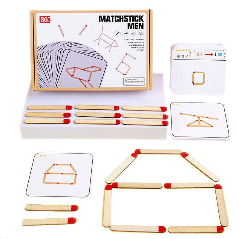 Board Game Diy - Montessori จับคู่ปริศนาเกมของเล่นไม้ DIY คณิตศาสตร์เรขาคณิตเกมกระดาน Thinking Match