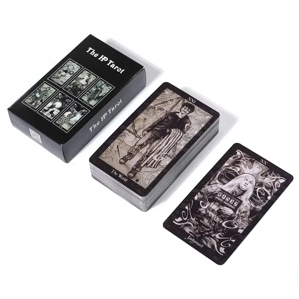 Board Game Horror - ไพ่ทาโรต์ HP Tarot 78 สำรับไพ่ทาโรต์ดั้งเดิมสำหรับผู้เริ่มต้นและเครื่องมือทำนายดวงชะตาสำหรับผู้เชี่ยวชาญด้านการมองเห็น ไพ่ทาโรต์แบบไรเดอร์
