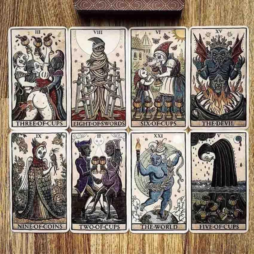 Board Game Horror - Trionfi Della Luna ภาพประกอบไพ่ทาโรต์ 12x7 ซม.