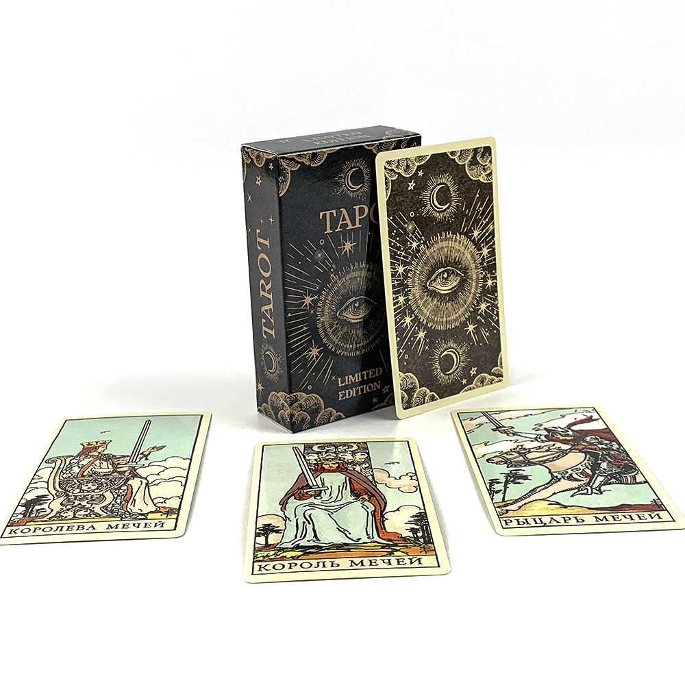 Board Game Horror - TAPO ของรัสเซียของไพ่ทาโรต์รุ่นลิมิเต็ดฉบับทำนายโชคชะตาเล่นเกมพร้อมคู่มือ A ไพ่ทาโรต์ 78 ชิ้น