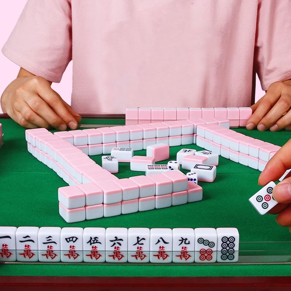 Board Game Family - มินิไพ่นกกระจอกไพ่นกกระจอกจีนแบบดั้งเดิมเกมกระดานคิดออกกำลังกายครอบครัวของเล่นประณีตแกะสลักตัวเลขตัวอักษรจีน