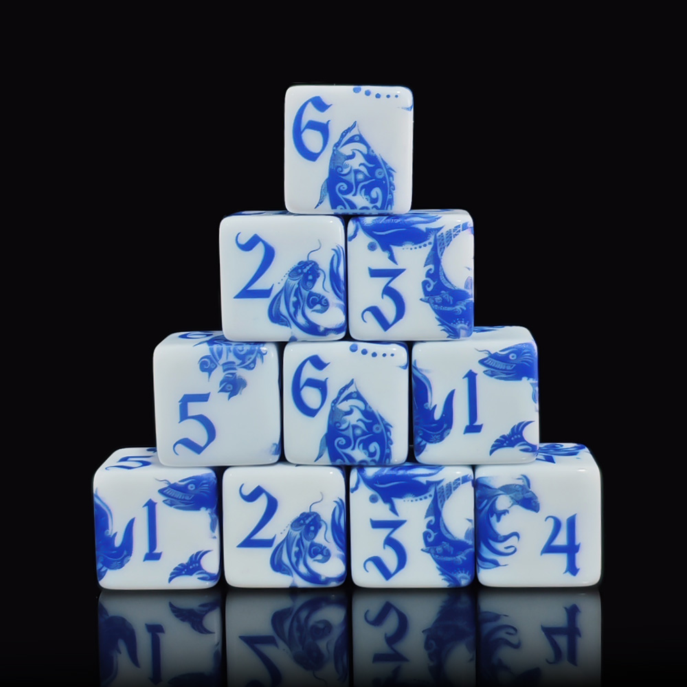 12 ชิ้น ลูกเต๋า 6 ด้าน ลายปลาค - Board Game Rpg บทวิจารณ์และราคา