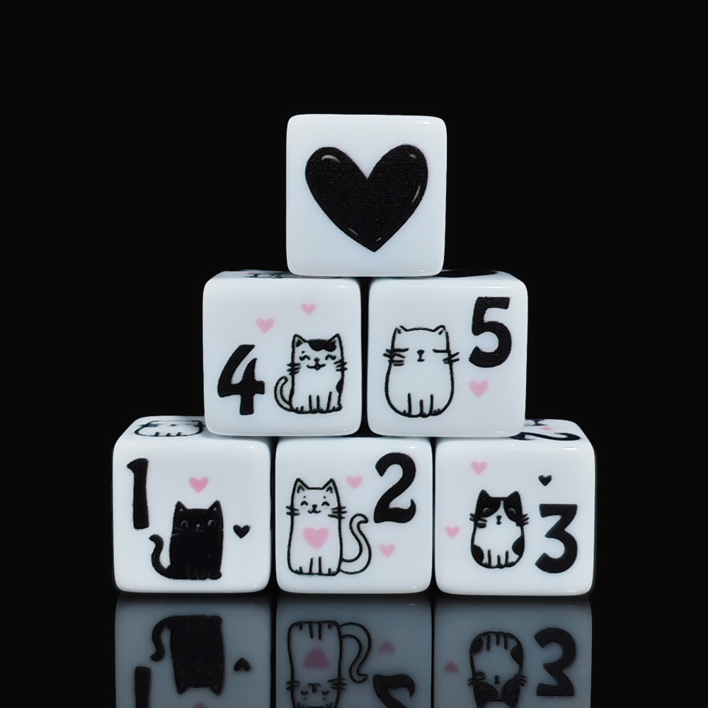12 ชิ้น/ชุด ลูกเต๋ารูปแมวน่ารั - Board Game Rpg บทวิจารณ์และราคา