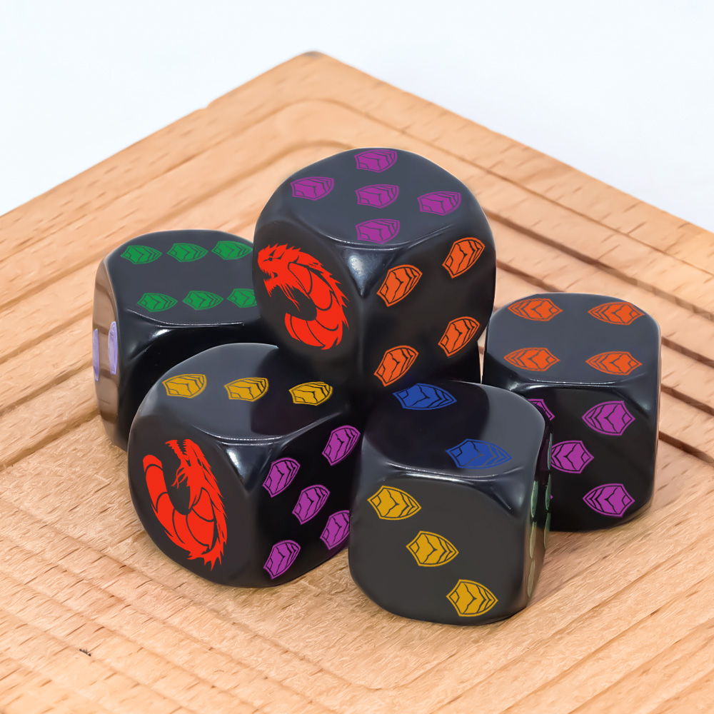 ชุดลูกเต๋า 6 ชิ้น ลายตราโล่ห์ม - Board Game Rpg บทวิจารณ์และราคา