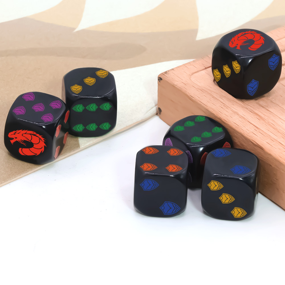 ชุดลูกเต๋า 6 ชิ้น ลายตราโล่ห์ม - Board Game Rpg บทวิจารณ์และราคา