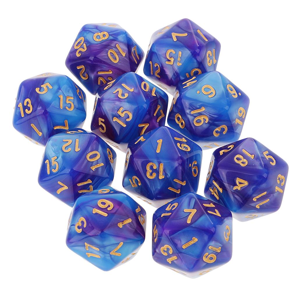 10pcs Polyhedral ลูกเต๋า 20 ด้ - Board Game Arena บทวิจารณ์และราคา
