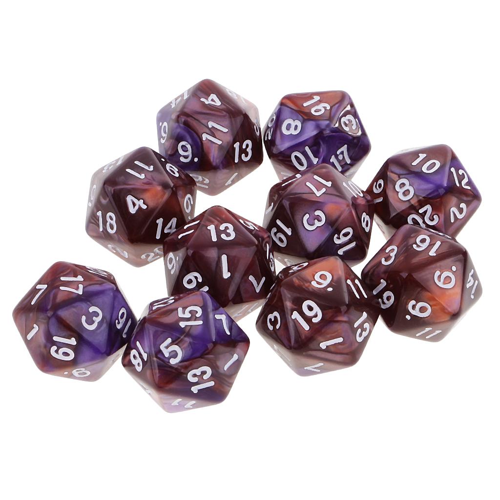 10pcs Polyhedral ลูกเต๋า 20 ด้ - Board Game Arena บทวิจารณ์และราคา