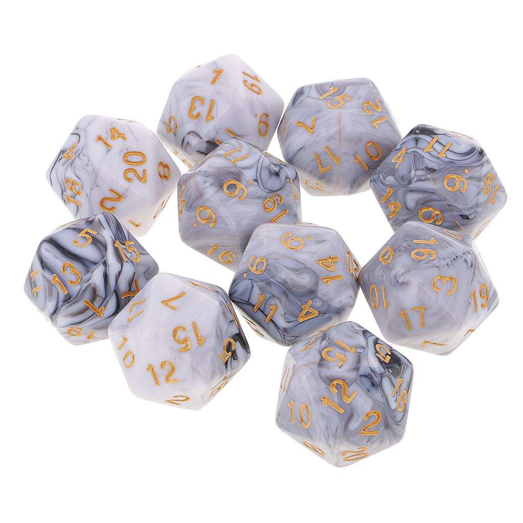10pcs Polyhedral ลูกเต๋า 20 ด้ - Board Game Arena บทวิจารณ์และราคา